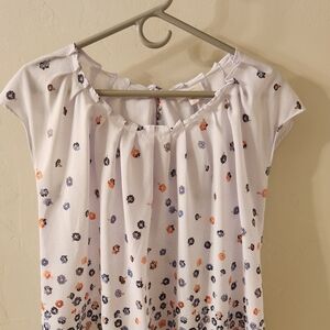 Floral Print Blouse with Tie Neck